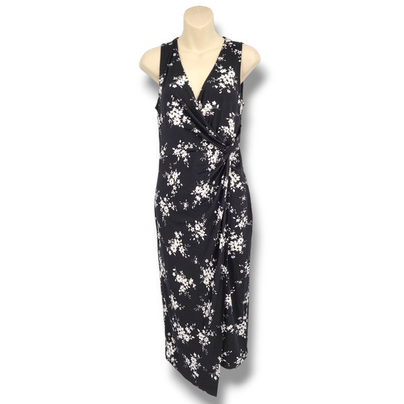 Nine Britton Women's Floral Frankie Faux Wrap Sleeveless Dress Size‎ Small - Picture 1 of 11
